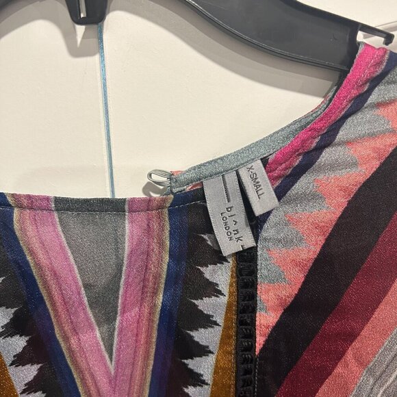 Anthropologie x Bl^nk London Miranda Peasant‎ Geometric Blouse Women’s Size XS - Picture 8 of 8